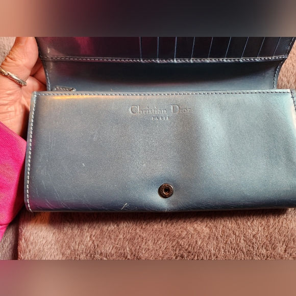 Christian Dior Metallic Blue Patent Long Wallet - Picture 6 of 9